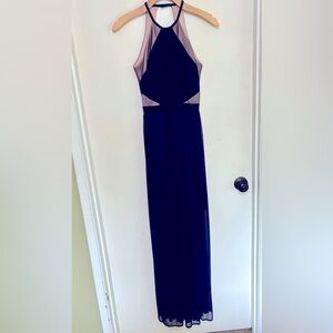 Formal floor-length navy gown Morgan & Co Junior Size 1/2